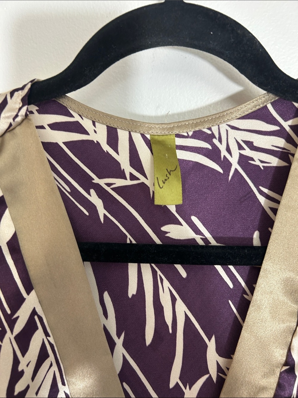 Lush Y2K Gold and Purple Satin Tie Back Dress size Medium AOP All over print - Picture 3 of 9